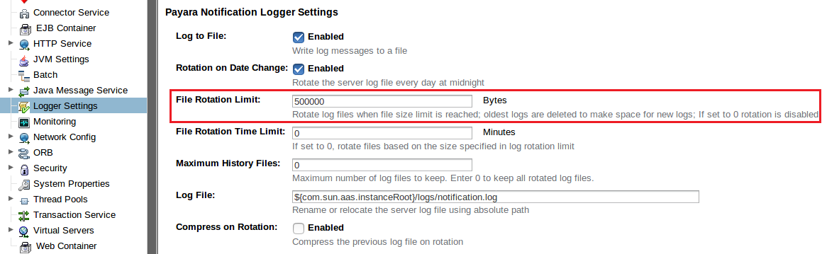File Rotation Limit