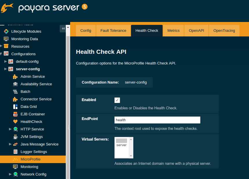 Set Health Check Configuration